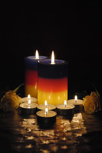 Lit candles