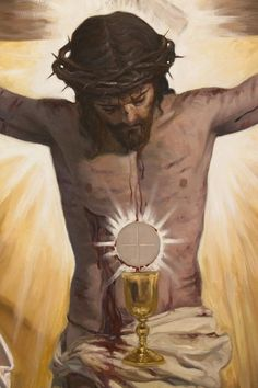 Jesus on the Cross with the Eucharist